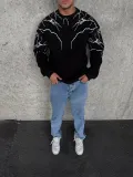 Yıldırım Baskılı Bisiklet Yaka SweatShirt - Siyah Somersan Giyim | Kadın, Erkek ve Çocuk Moda